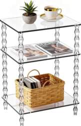 Acrylic Side Table Clear 3 Tier