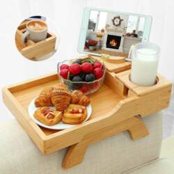BAMBOOTRAY Sofa Armrest Table Multifunctional Folding