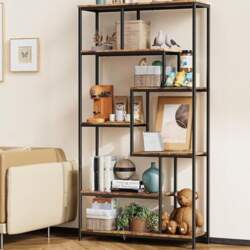 Bealife Bookcase 5 Tier Offset Bookcase