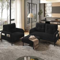 Beige 3 Piece Modular Sofa Set:
