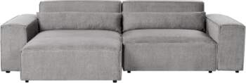 Beliani Modul 2-Sitzer Ecksofa Stoff grau
