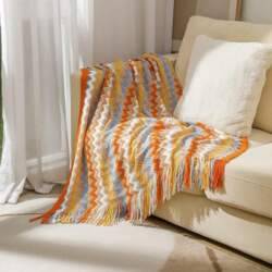 Boho Bed Checked Blanket Geometry Aztec