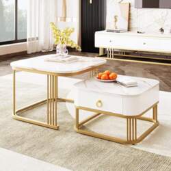 BTM Stackable Coffee Table:High Gloss Marble