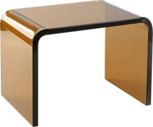 Clear Acrylic End Table, U-Shaped Side