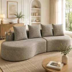 Cloud Couch Curved Sofa with Linen