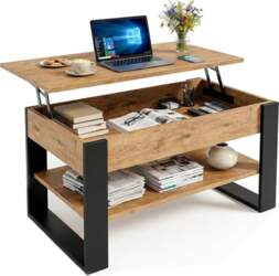 Coffee Table Height Adjustable with Storage