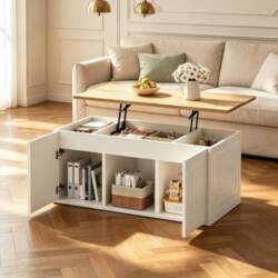 Coffee Table Height Adjustable with Storage