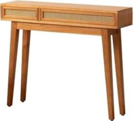 Console Sofa Table with Rattan Drawers