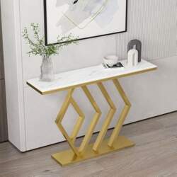 Contemporary Marble Console Sofa Table, Rectangular