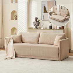 Corduroy Sofa with Sleep Function, 2