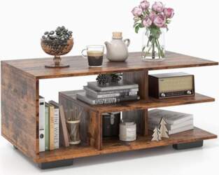 COSTWAY Coffee Table with Storage Space