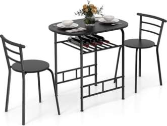 COSTWAY Dining Set 3-Piece Dining Table