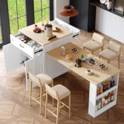 Extendable Bar Table with Storage Dining