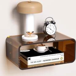 Floating Acrylic Bedside Table, Hanging Bedside