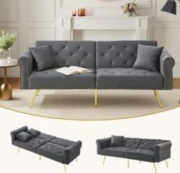 Folding Sofa with Sleep Function, 2-Seater