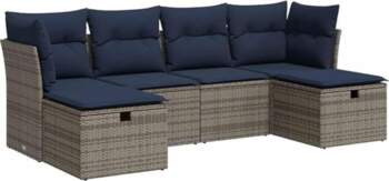 Garten-Sofagarnitur Set mit Stauraum & Fußhocker