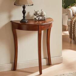 Half Moon Console Table, Solid Wood