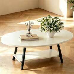 Hawthyhome Round Side Table 2-Tier Coffee