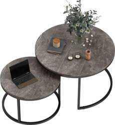 HOMCOM Round Coffee Table, Set of
