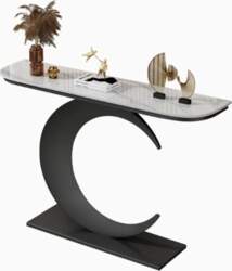Industrial Style Half Moon Console Table