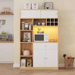 Kitchen Cabinet, Kitchen Buffet with LED