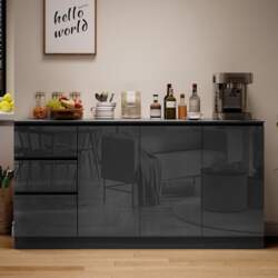 Kitchen Cabinet with Worktop, High Gloss