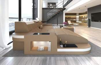Leather Sofa Wave L Shape Corner