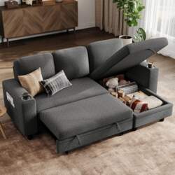 LINSY HOME Sofa Bed, Extendable Couch