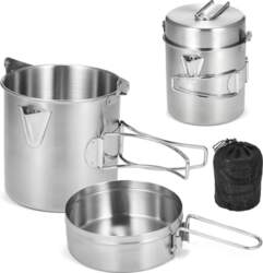 Lixada Camping Pot nerūsējošā tērauda viegls