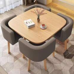 Modern Dark Grey Square Dining Table