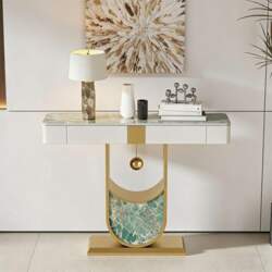 Modern Rectangular Marble Console Table with