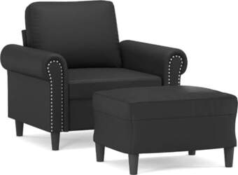 Moderner Sessel mit Hocker 60 cm