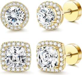 Morfetto 14K Flat Back Round Square