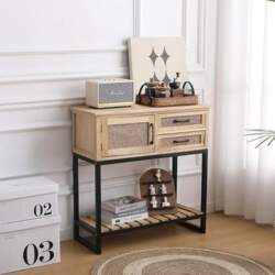 Narrow Solid Wood Console Table -