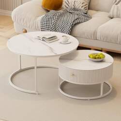 Nesting Round Coffee Table Set with
