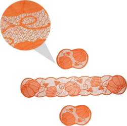 Orange Place Mat with Pumpkin Pattern