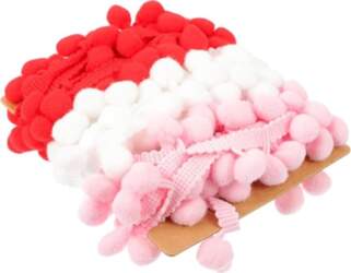 Pomponborte aus Polyester 1 Satz mit