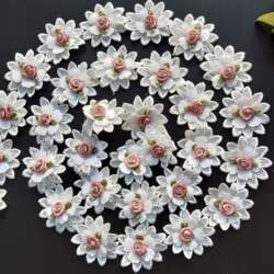 Qiuda 3 Meter Polyester-Blumen-Spitzenband, 53 mm