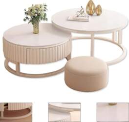 Round Coffee Table Set of 2