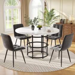Round Dining Table with 4 Chairs