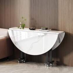 Round Folding Dining Table with 6