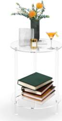 Round Side Table Clear Acrylic Small