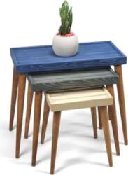Rustic Solid Wood 3-Piece Nesting Tables