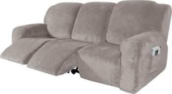 Samt-Sofabezug-Set for Relaxsofas – Rutschfester Stretchbezug
