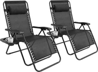 Set of 2 Folding Deck Chairs