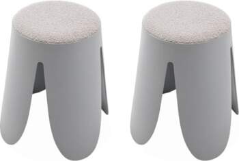 Set of 2 stackable stools, light