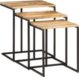Set of 3 Solid Acacia Wood