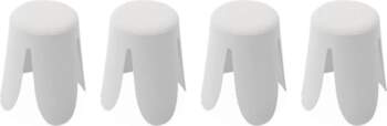 Set of 4 stackable stools, white