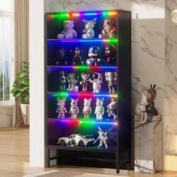 Showcase with Adjustable LED Lighting, 5-Layer