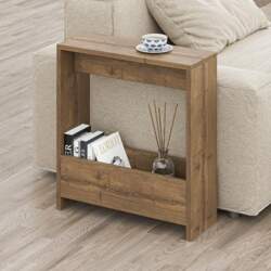 Side Table with Integrated Magazine Holder